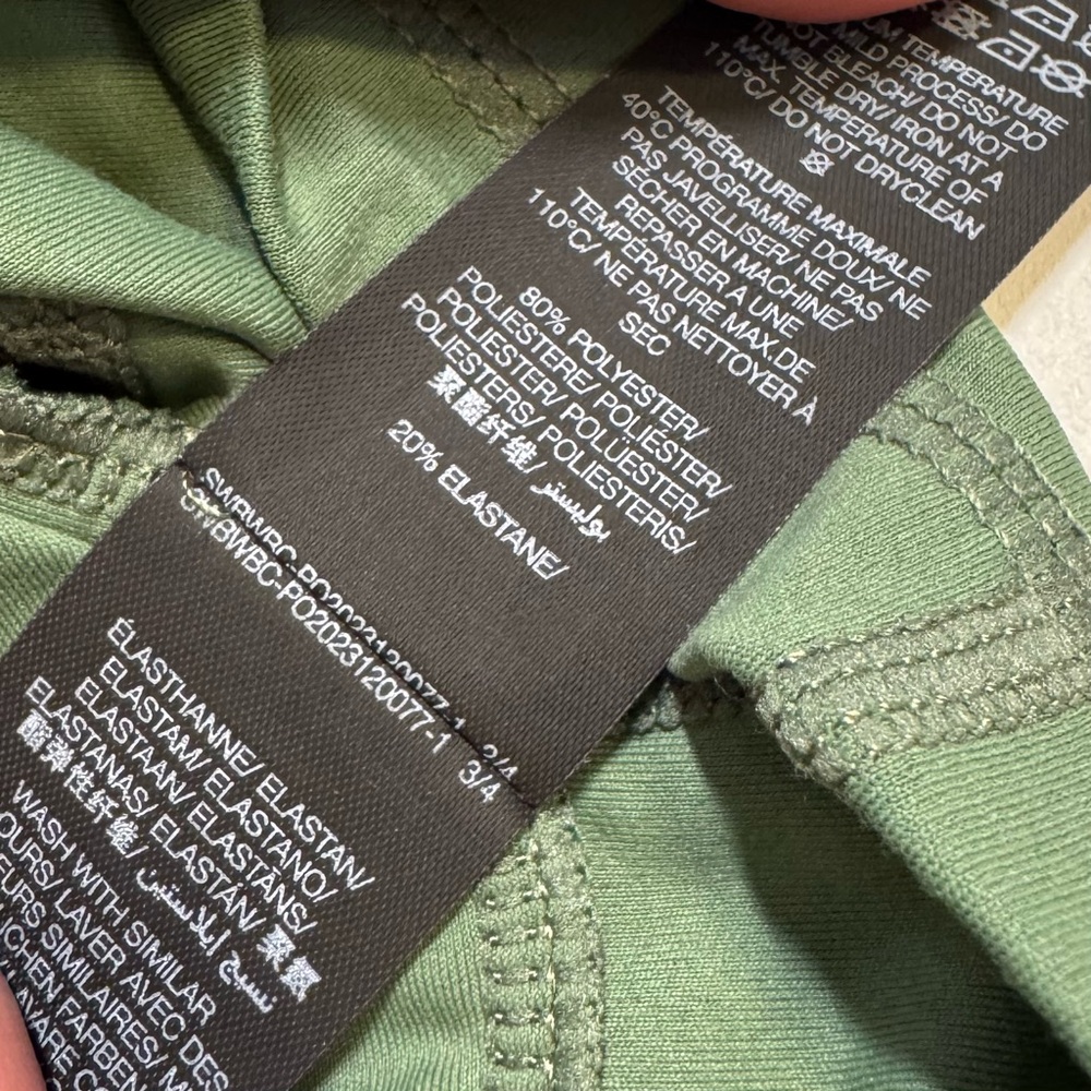 Sweaty Betty All Day Cropped Tee Shirt Olive Green Active Top Women’s Size XS - Picture 8 of 10